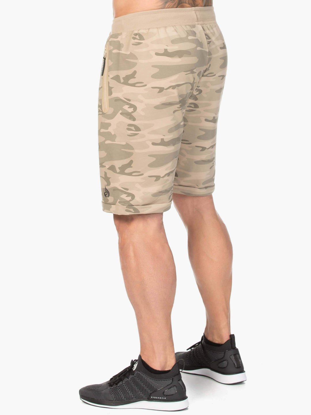 Camo Fleece Track Short - Tan Camo Clothing Ryderwear 