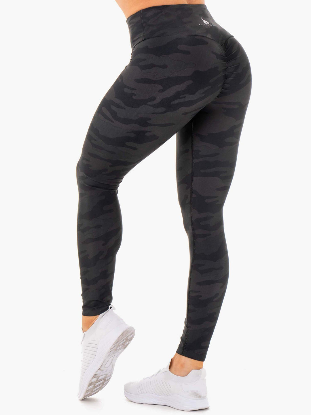 Camo High Waisted Leggings - Black Camo Clothing Ryderwear 