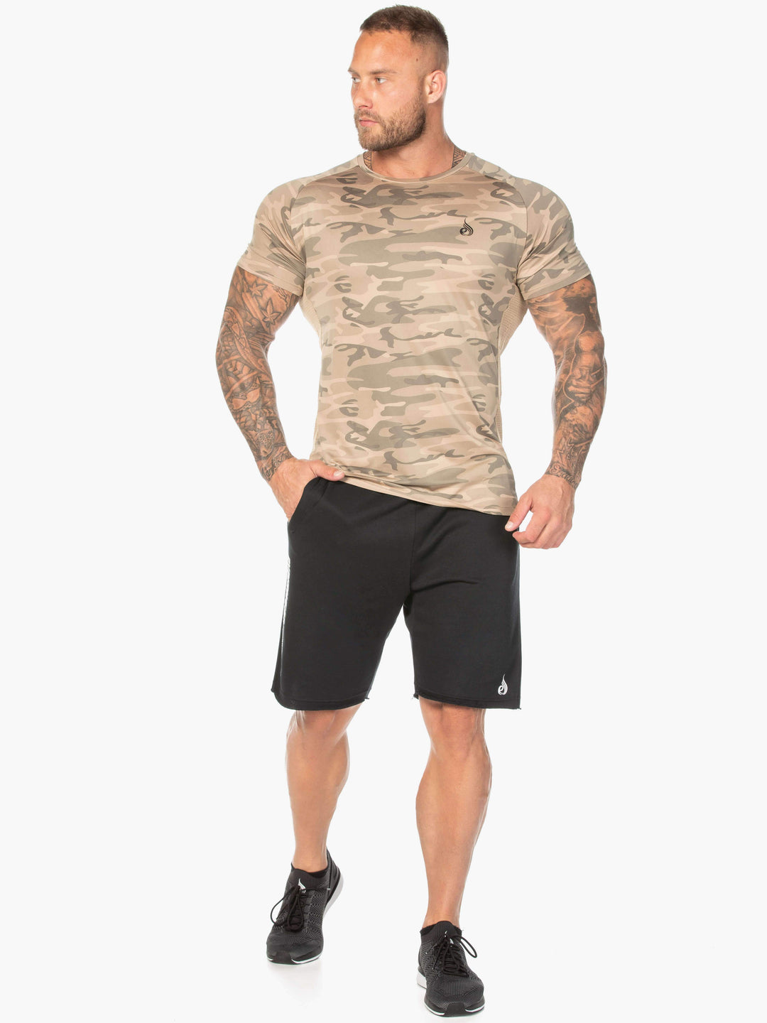 Camo Mesh T-Shirt - Tan Camo Clothing Ryderwear 