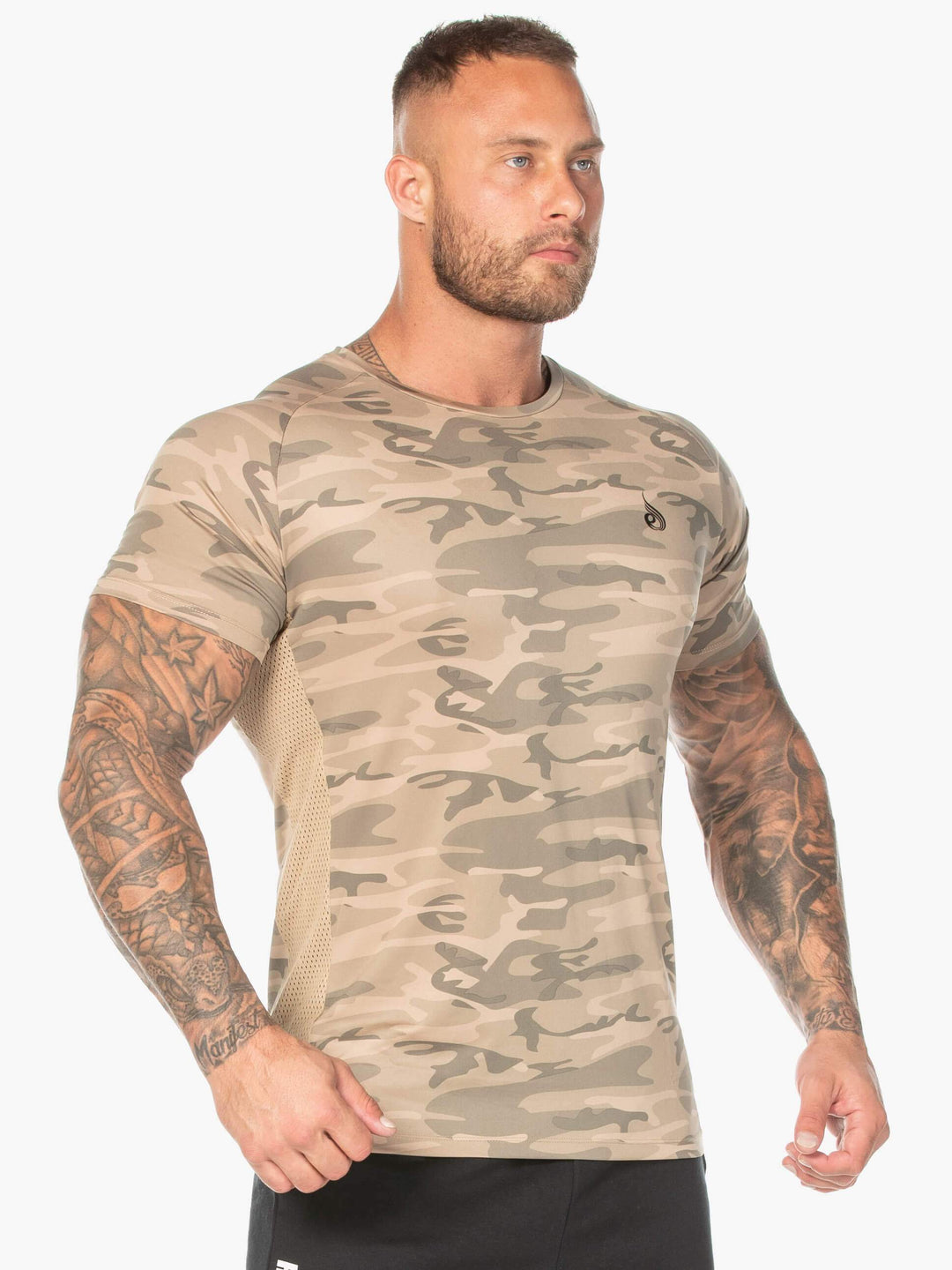 Camo Mesh T-Shirt - Tan Camo Clothing Ryderwear 