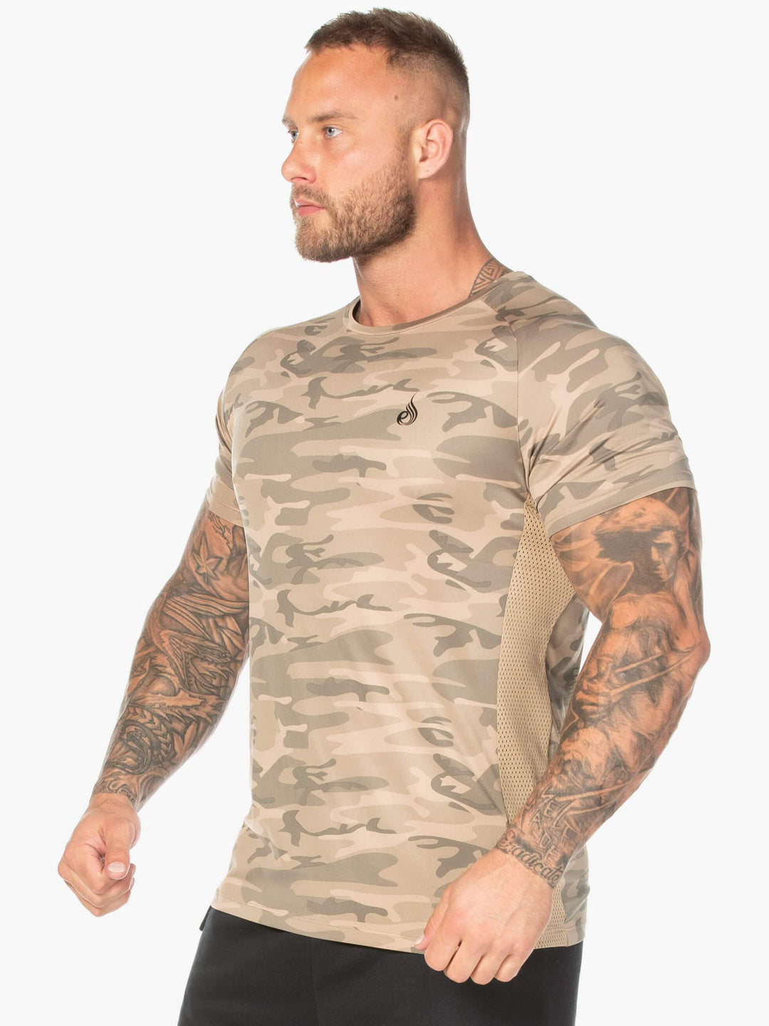 Camo Mesh T-Shirt - Tan Camo Clothing Ryderwear 