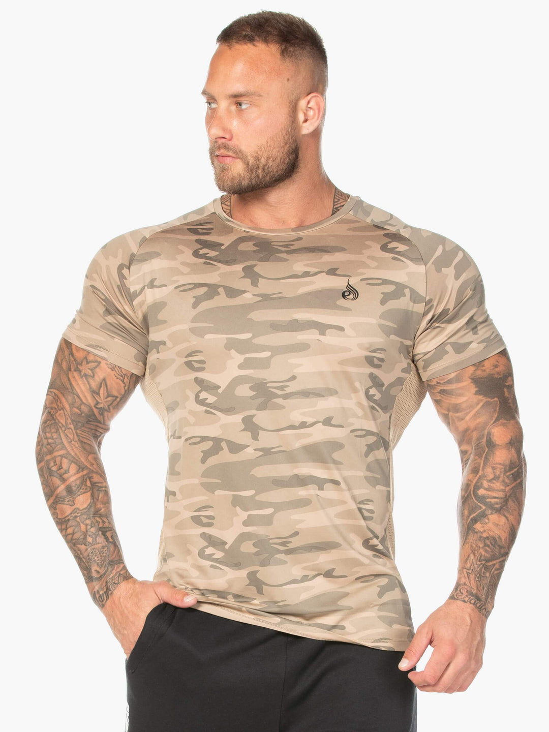 Camo Mesh T-Shirt - Tan Camo Clothing Ryderwear 