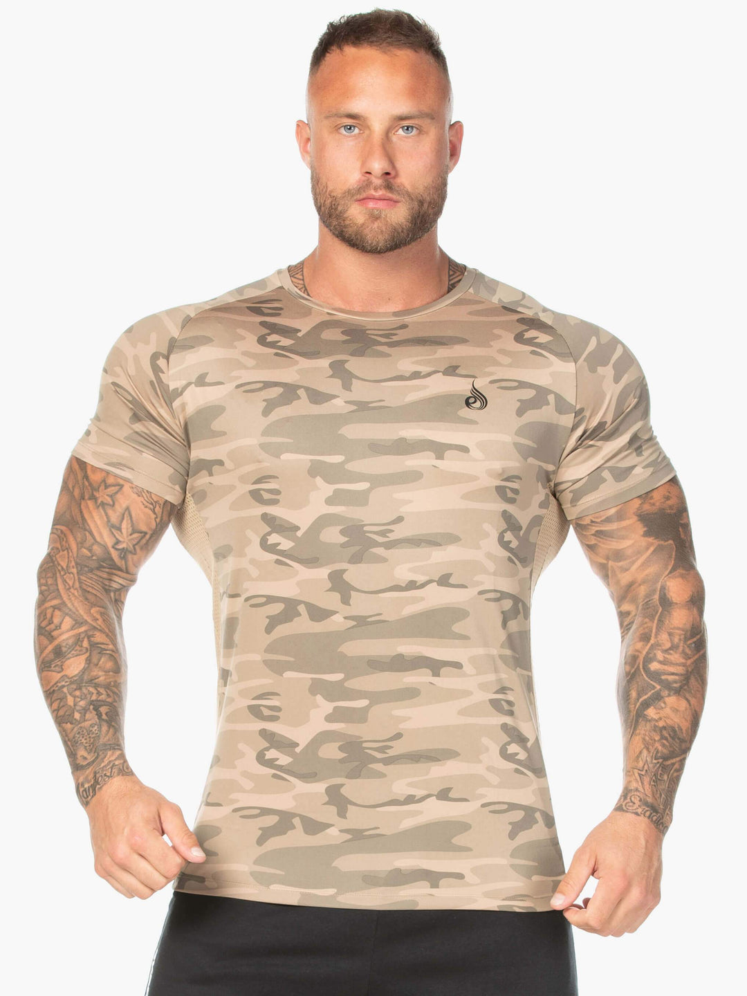 Camo Mesh T-Shirt - Tan Camo Clothing Ryderwear 