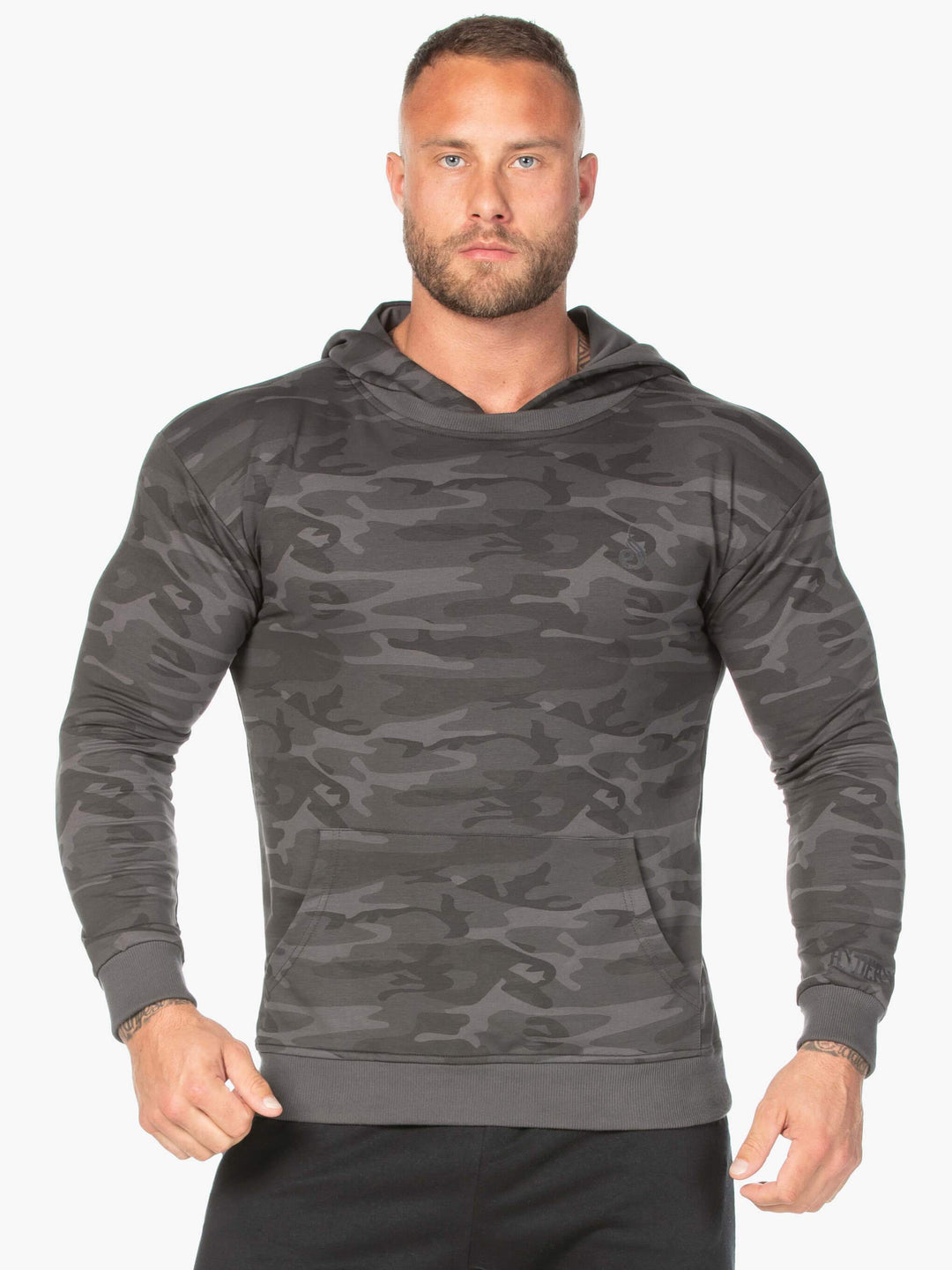 Camo Pullover Hoodie - Black Camo Clothing Ryderwear 