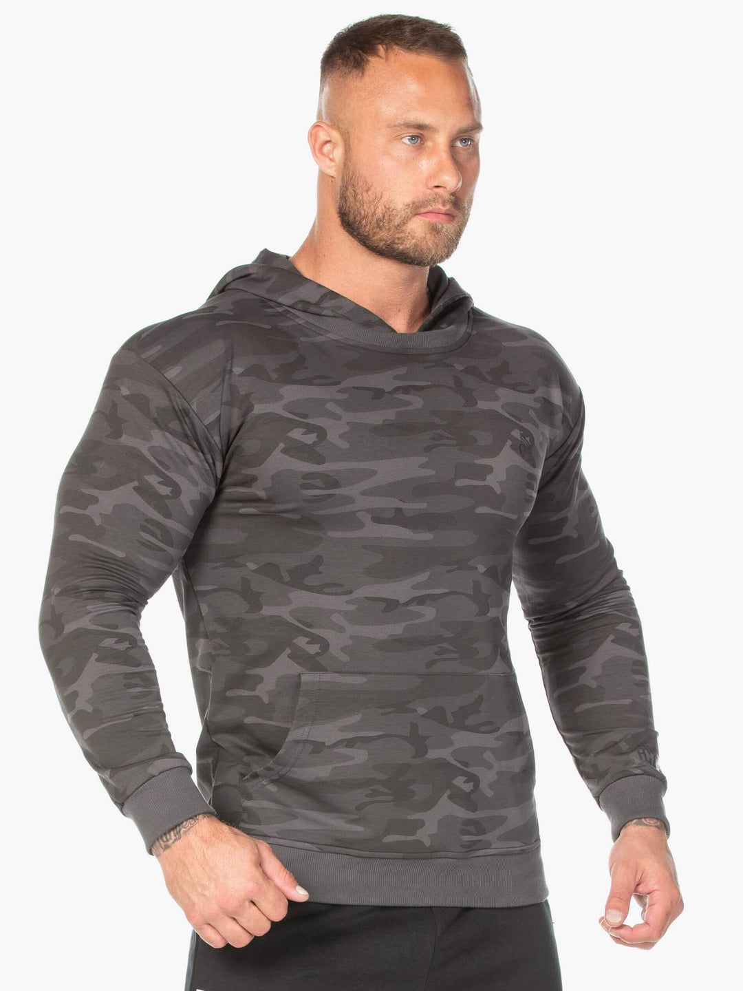 Camo Pullover Hoodie - Black Camo Clothing Ryderwear 