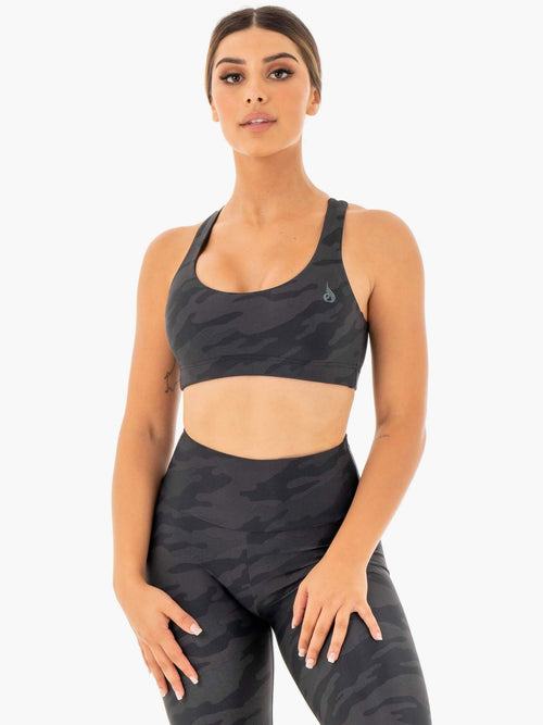 Camo Sports Bra Black Camo