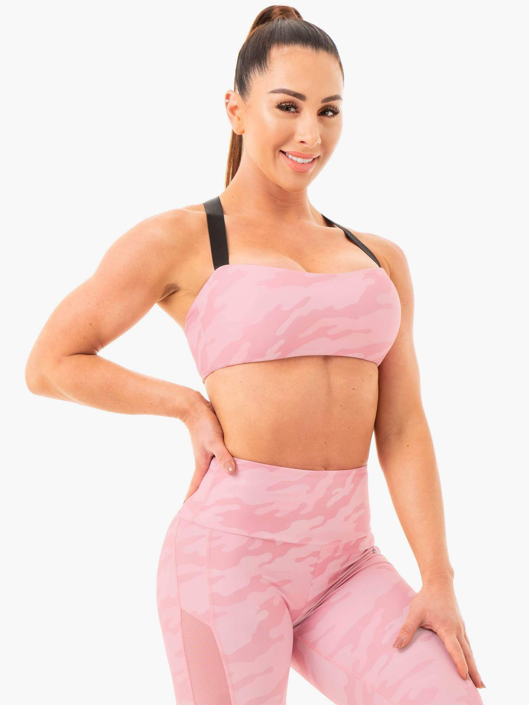 Camo Sports Bra - Pink Camo Clothing Ryderwear 