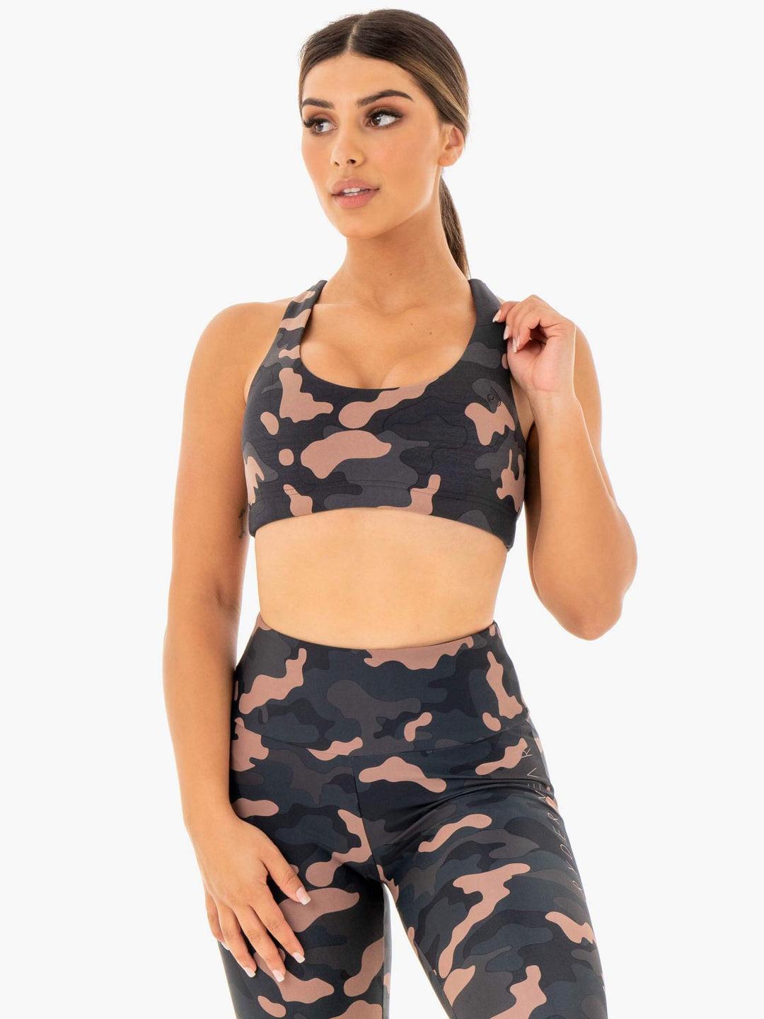 Camo Sports Bra - Rose Camo Clothing Ryderwear 