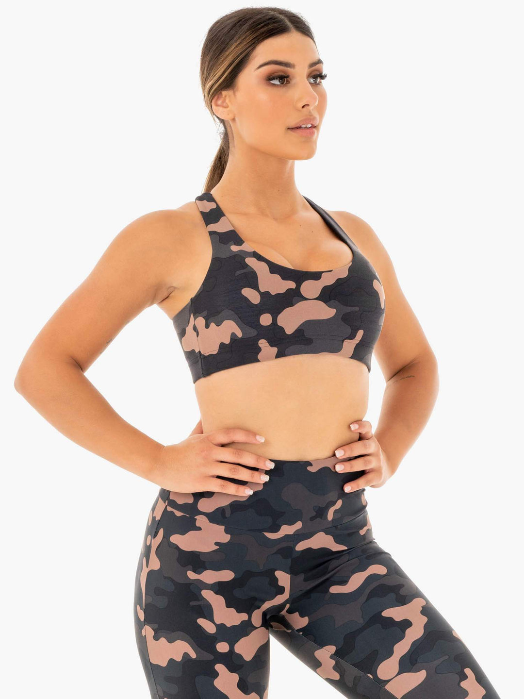 Camo Sports Bra - Rose Camo Clothing Ryderwear 