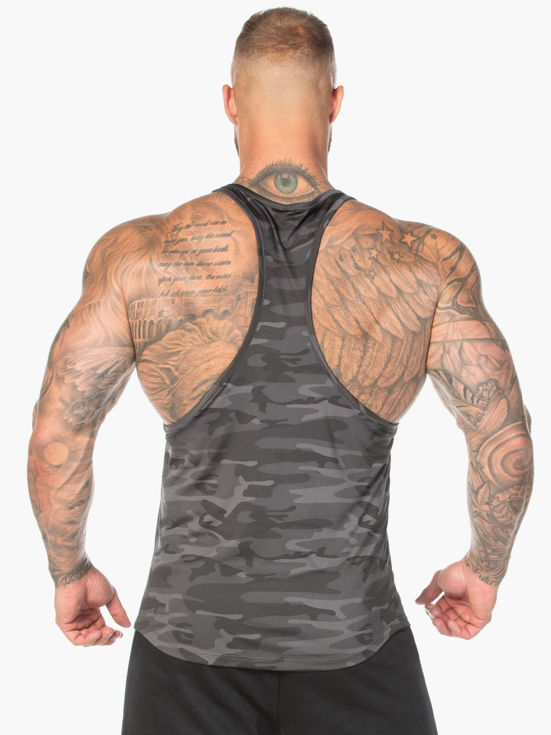 Camo Stringer T-Back - Black Camo Clothing Ryderwear 