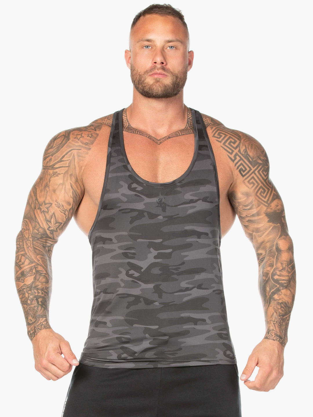 Camo Stringer T-Back - Black Camo Clothing Ryderwear 