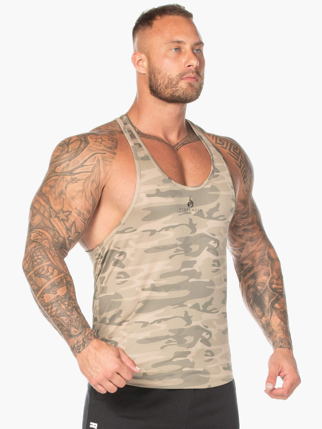 Camo Stringer T-Back - Tan Camo Clothing Ryderwear 