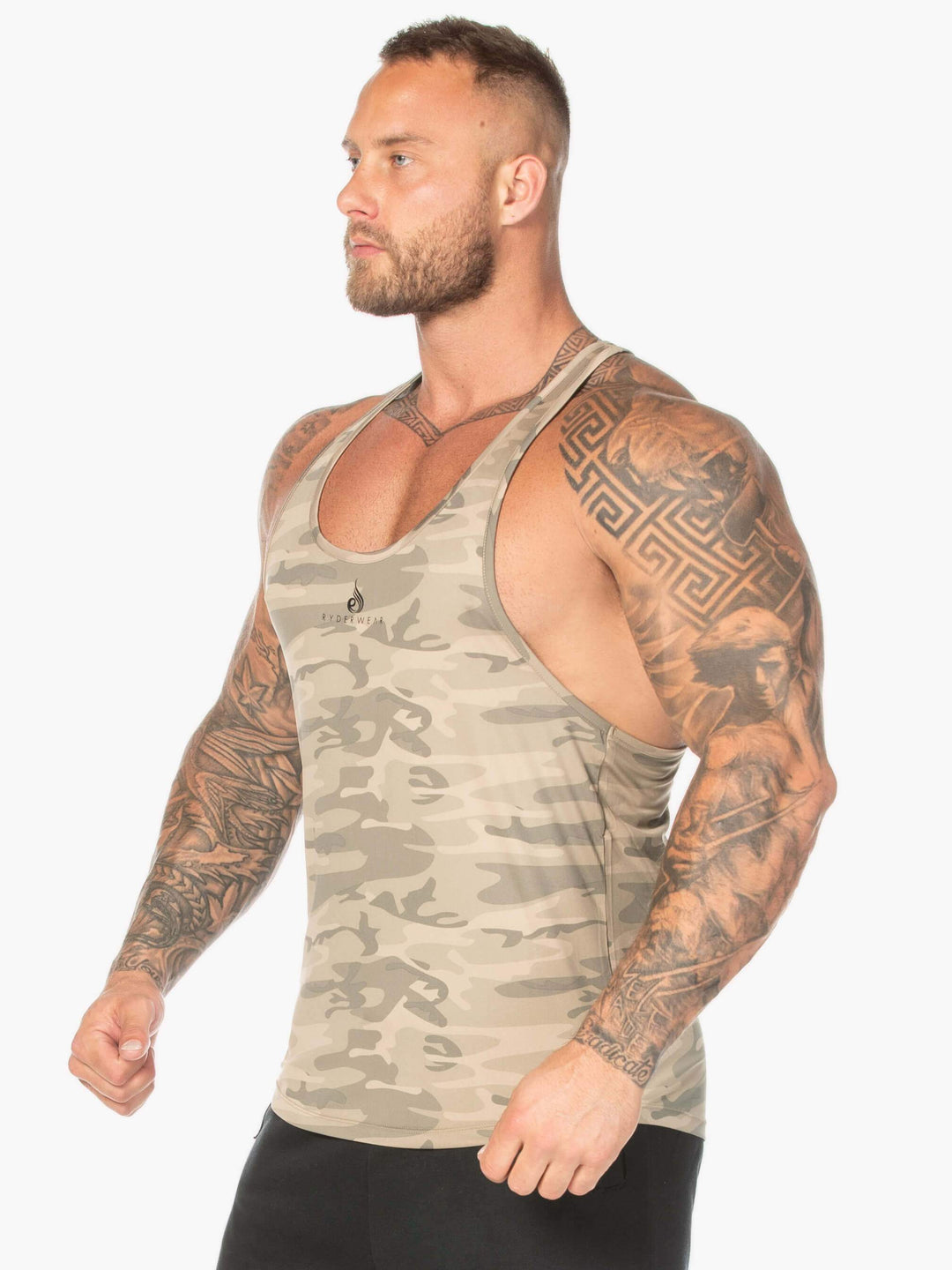 Camo Stringer T-Back - Tan Camo Clothing Ryderwear 