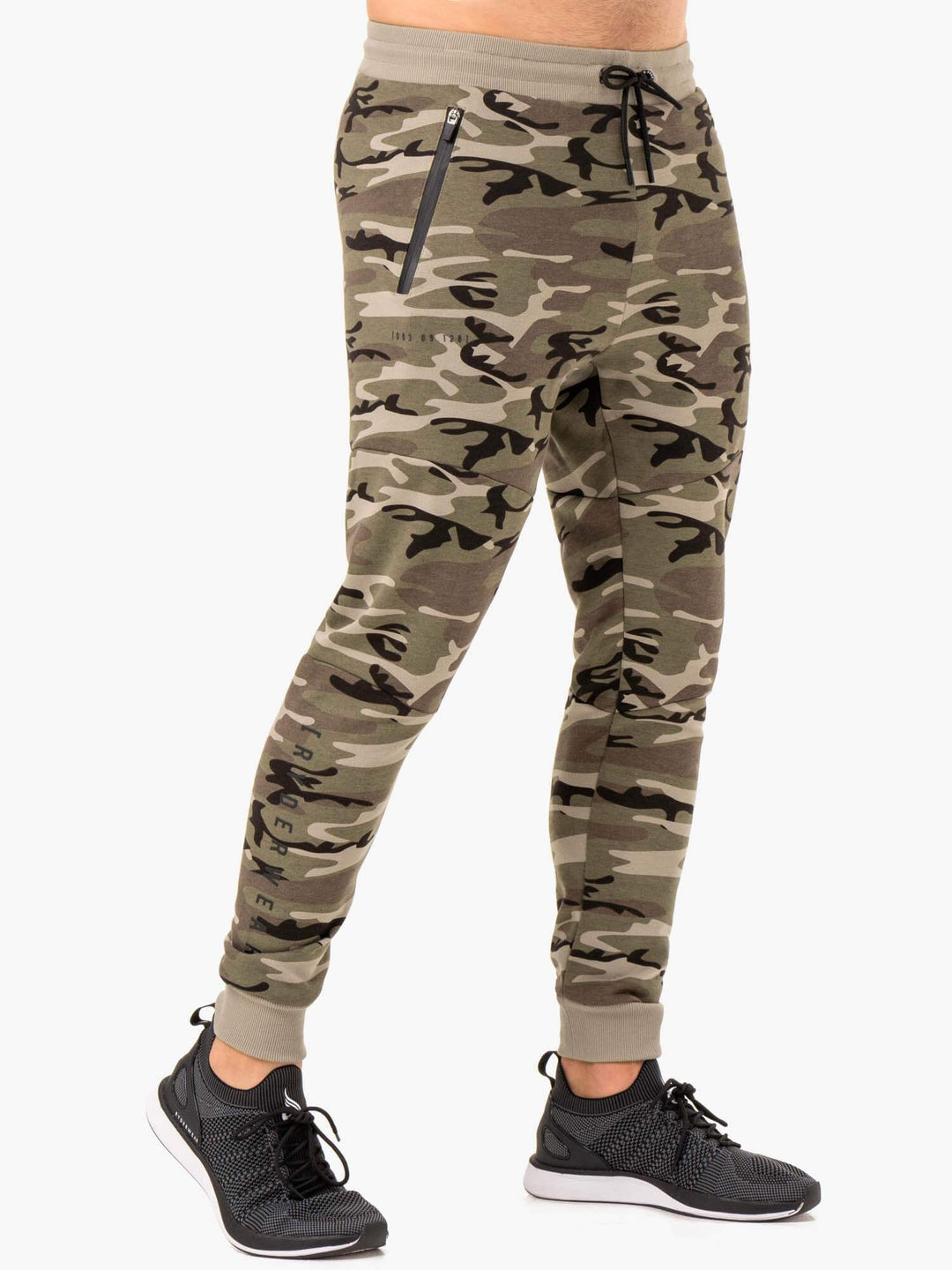 Camo Tech Fleece Track Pants - Khaki Camo Clothing Ryderwear 