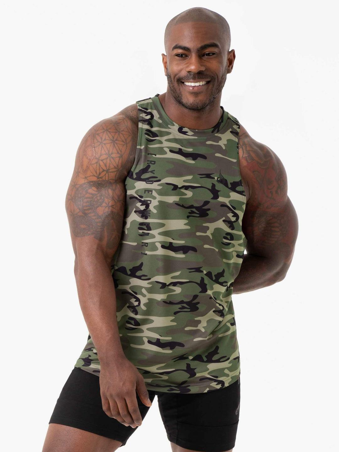 Camo Tech Mesh Baller Tank - Khaki Camo Clothing Ryderwear 