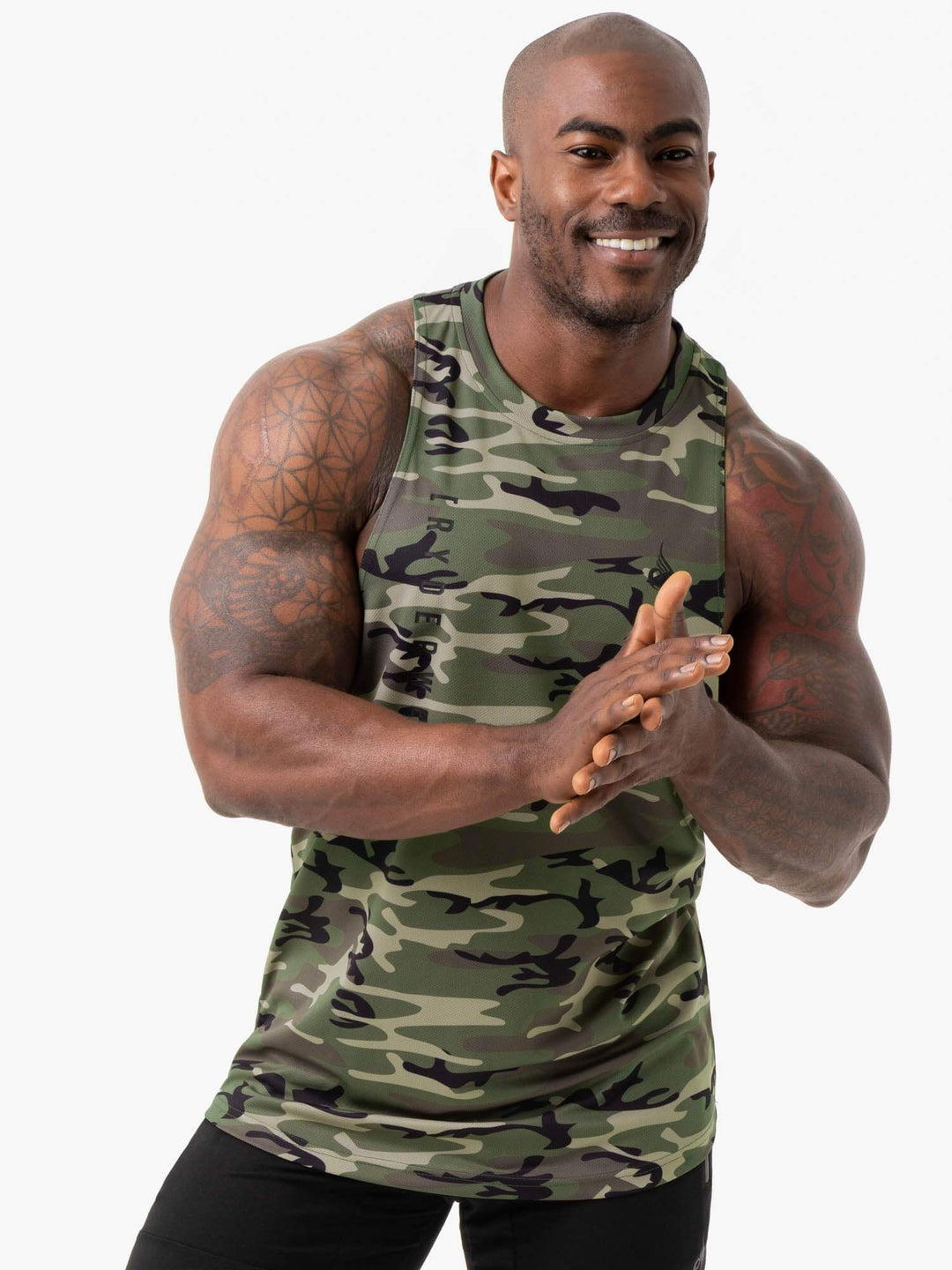 Camo Tech Mesh Baller Tank - Khaki Camo Clothing Ryderwear 