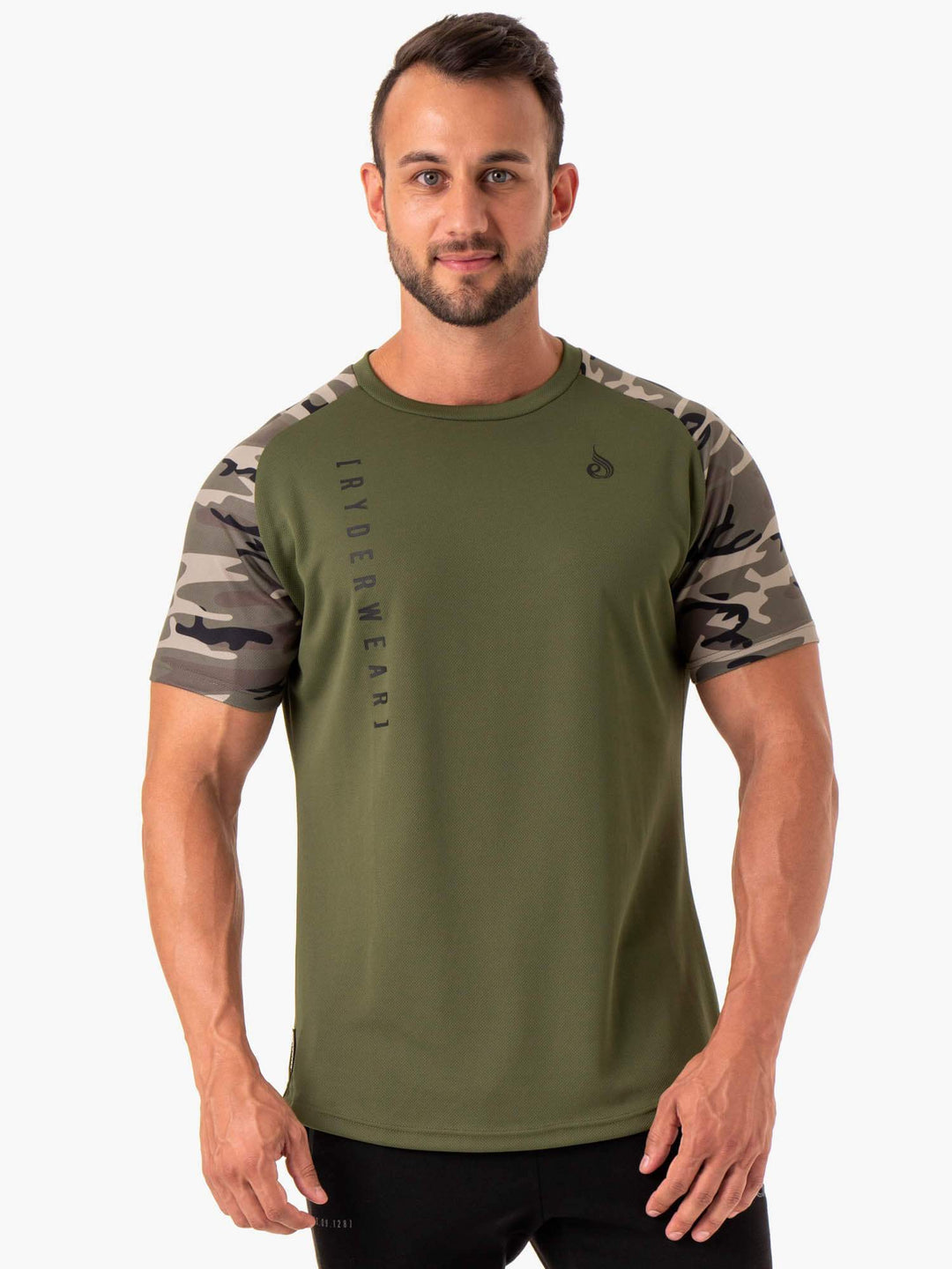 Camo Tech Mesh T-Shirt - Khaki Camo Clothing Ryderwear 