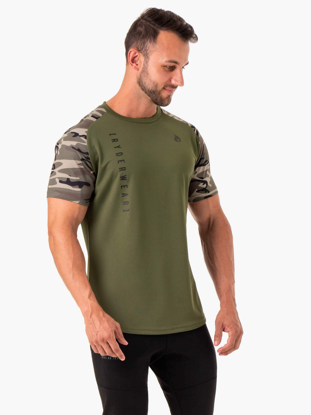 Camo Tech Mesh T-Shirt - Khaki Camo Clothing Ryderwear 