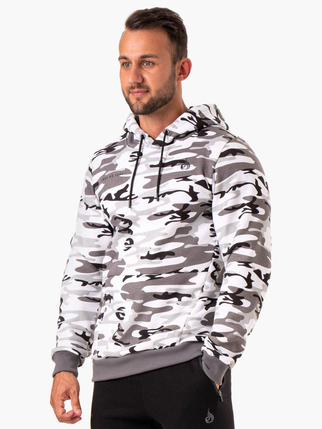 Camo Tech Pullover Hoodie - Snow Camo Clothing Ryderwear 