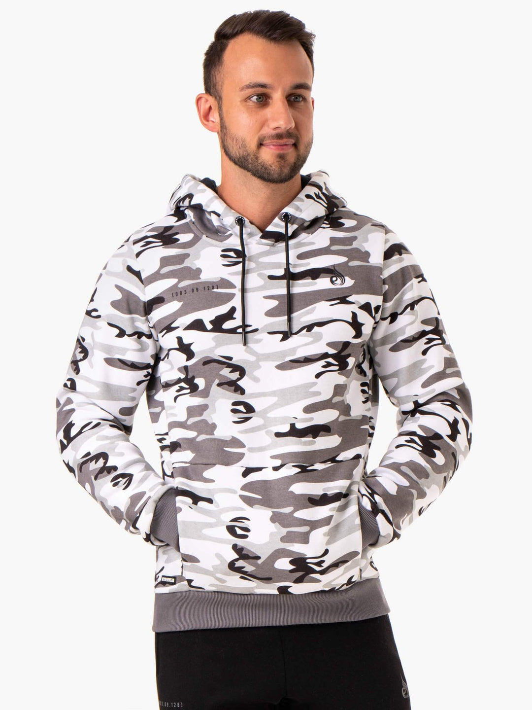 Camo Tech Pullover Hoodie - Snow Camo Clothing Ryderwear 