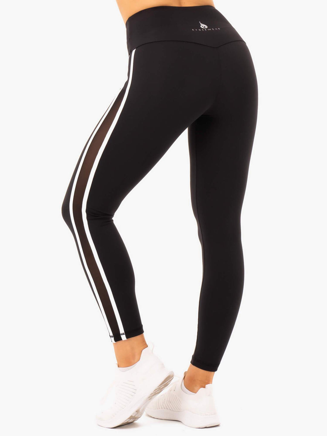 Collide High Waisted Leggings - Black Clothing Ryderwear 