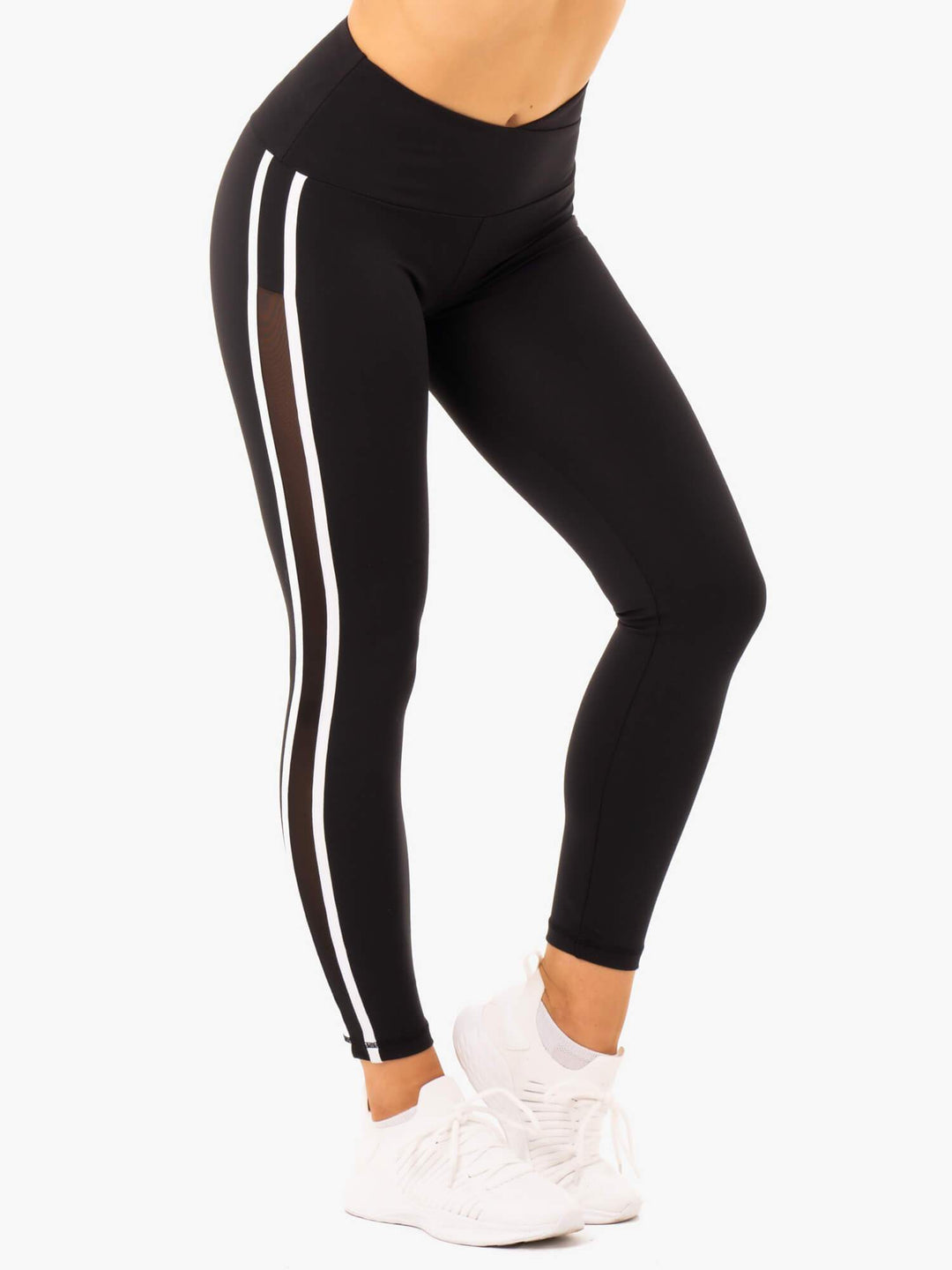 Collide High Waisted Leggings - Black Clothing Ryderwear 