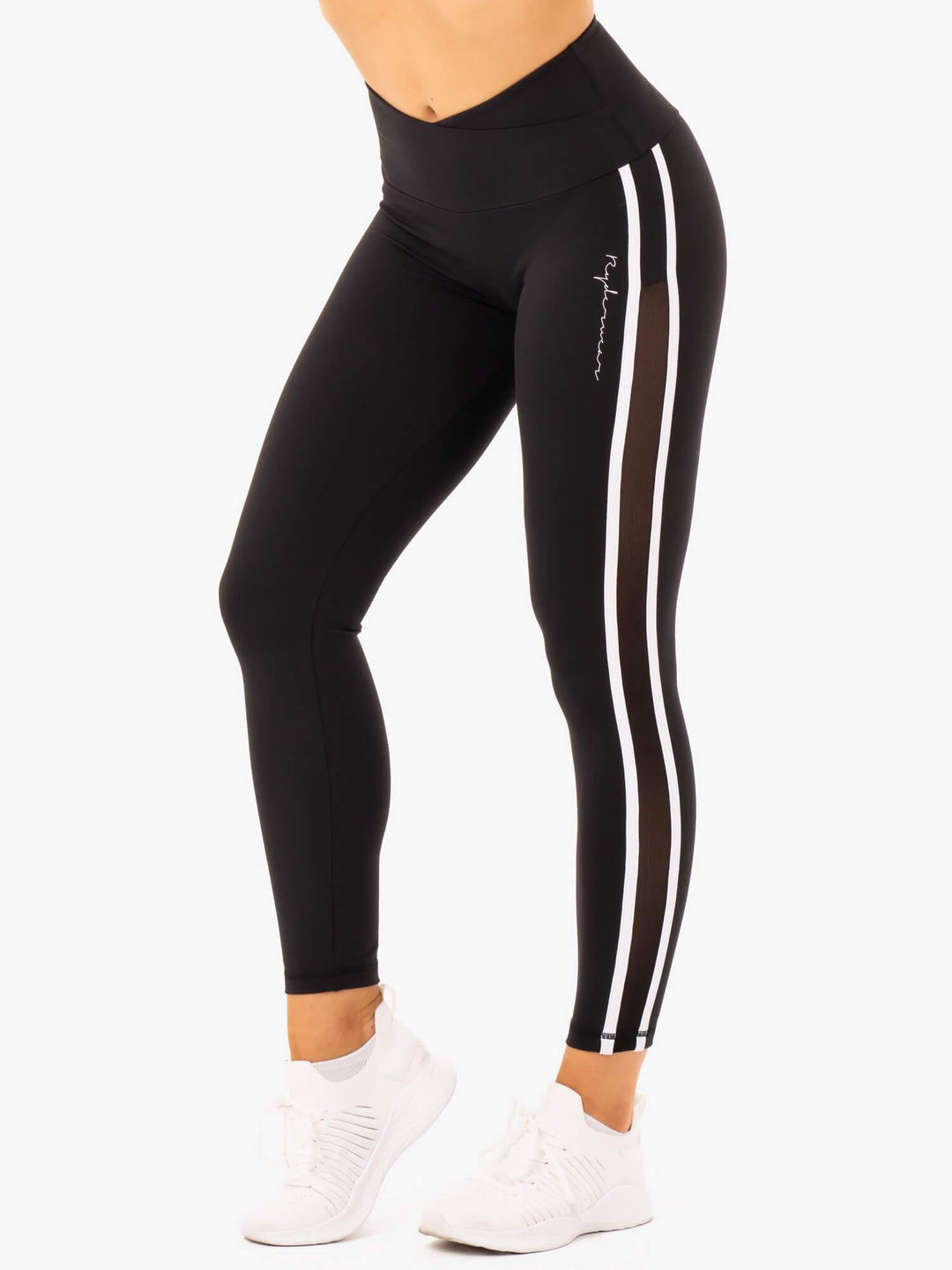 Collide High Waisted Leggings - Black Clothing Ryderwear 