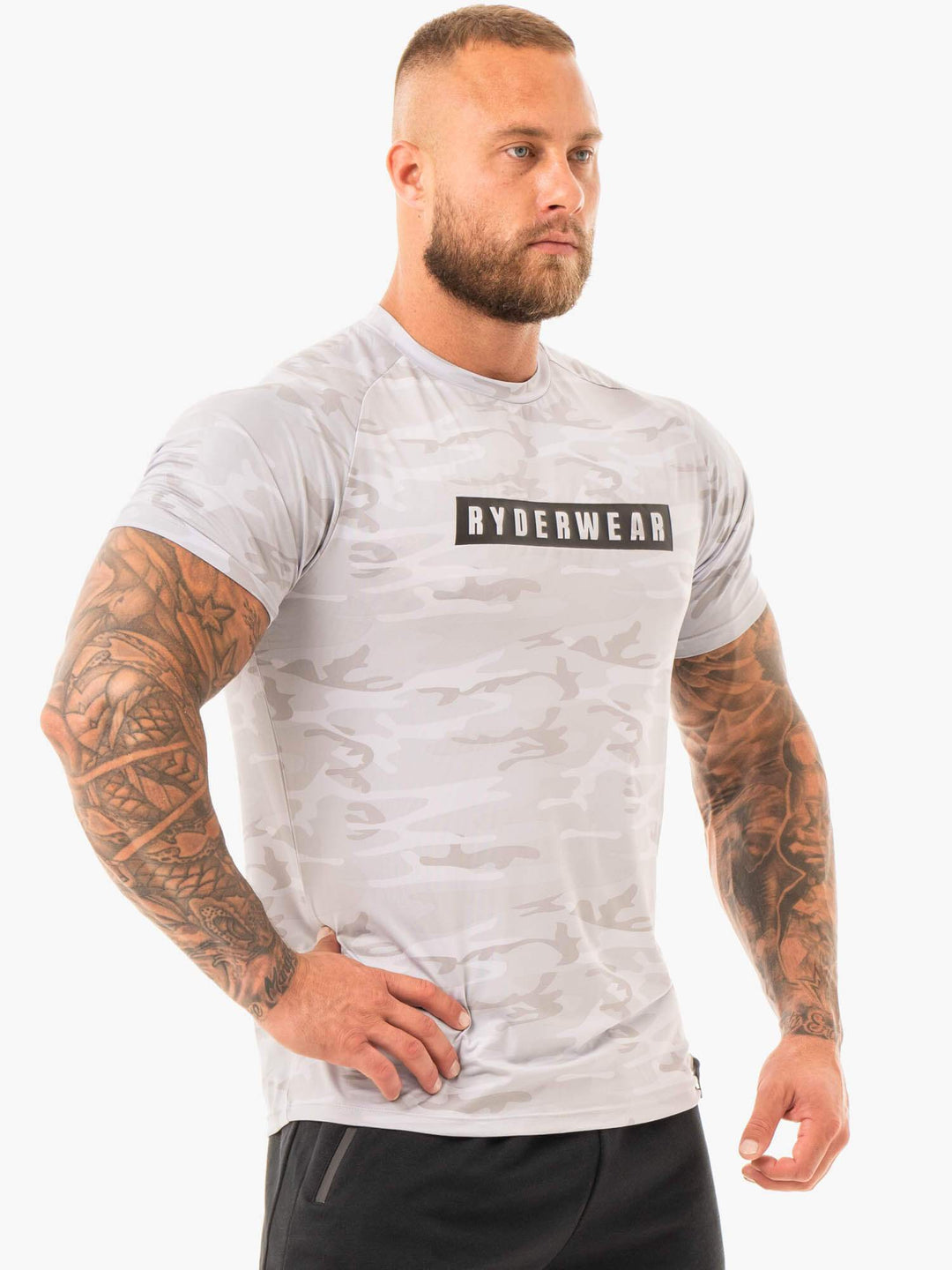 Combat T-Shirt - Grey Camo Clothing Ryderwear 