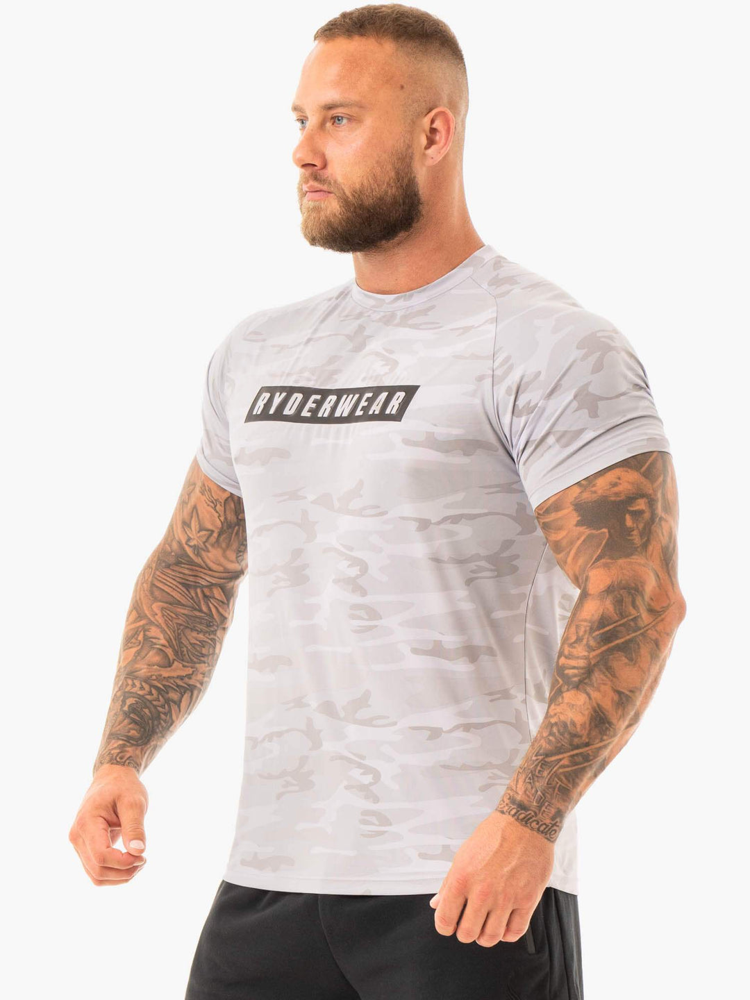 Combat T-Shirt - Grey Camo Clothing Ryderwear 