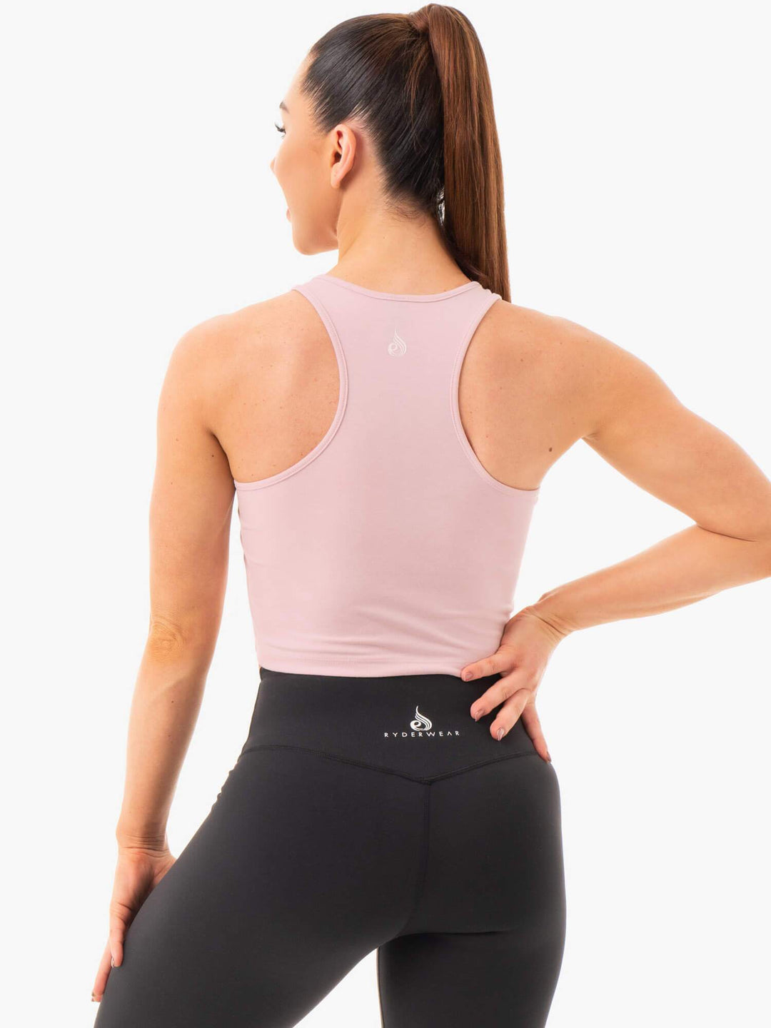 Cropped Racer Back Tank - Pink Clothing Ryderwear 