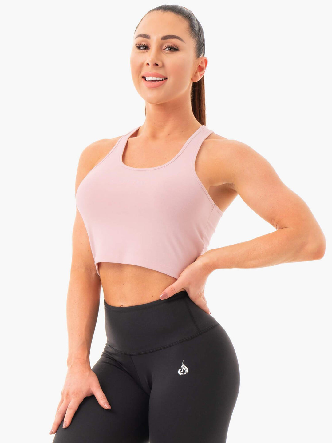 Cropped Racer Back Tank - Pink Clothing Ryderwear 