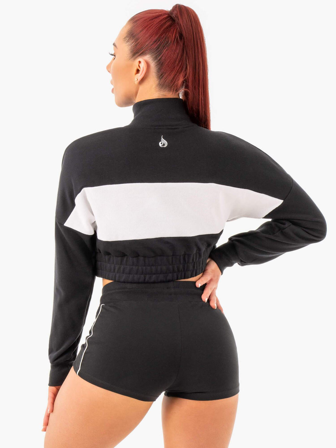 Cropped Track Jumper - Black Clothing Ryderwear 