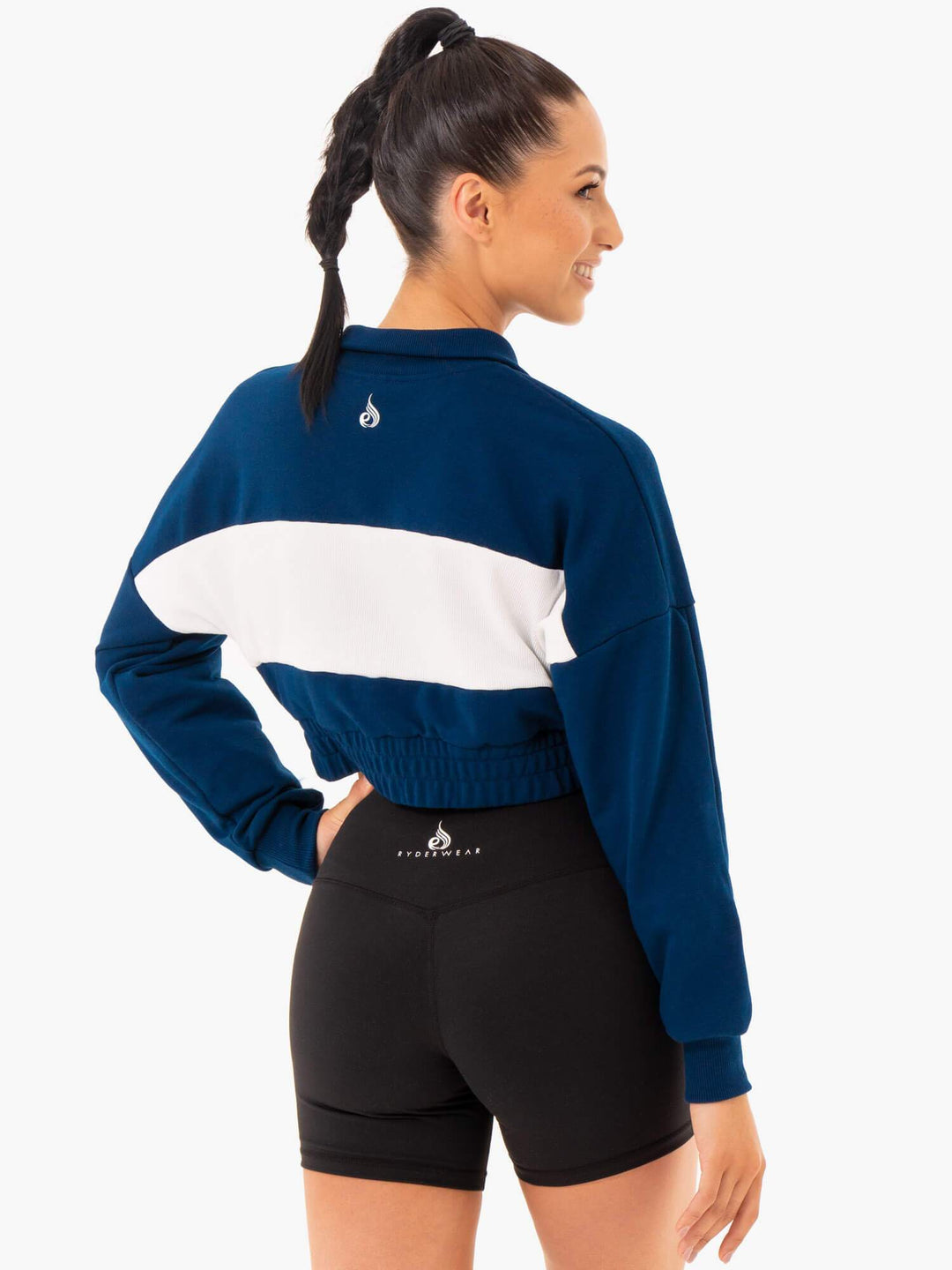 Cropped Track Jumper - Navy Clothing Ryderwear 