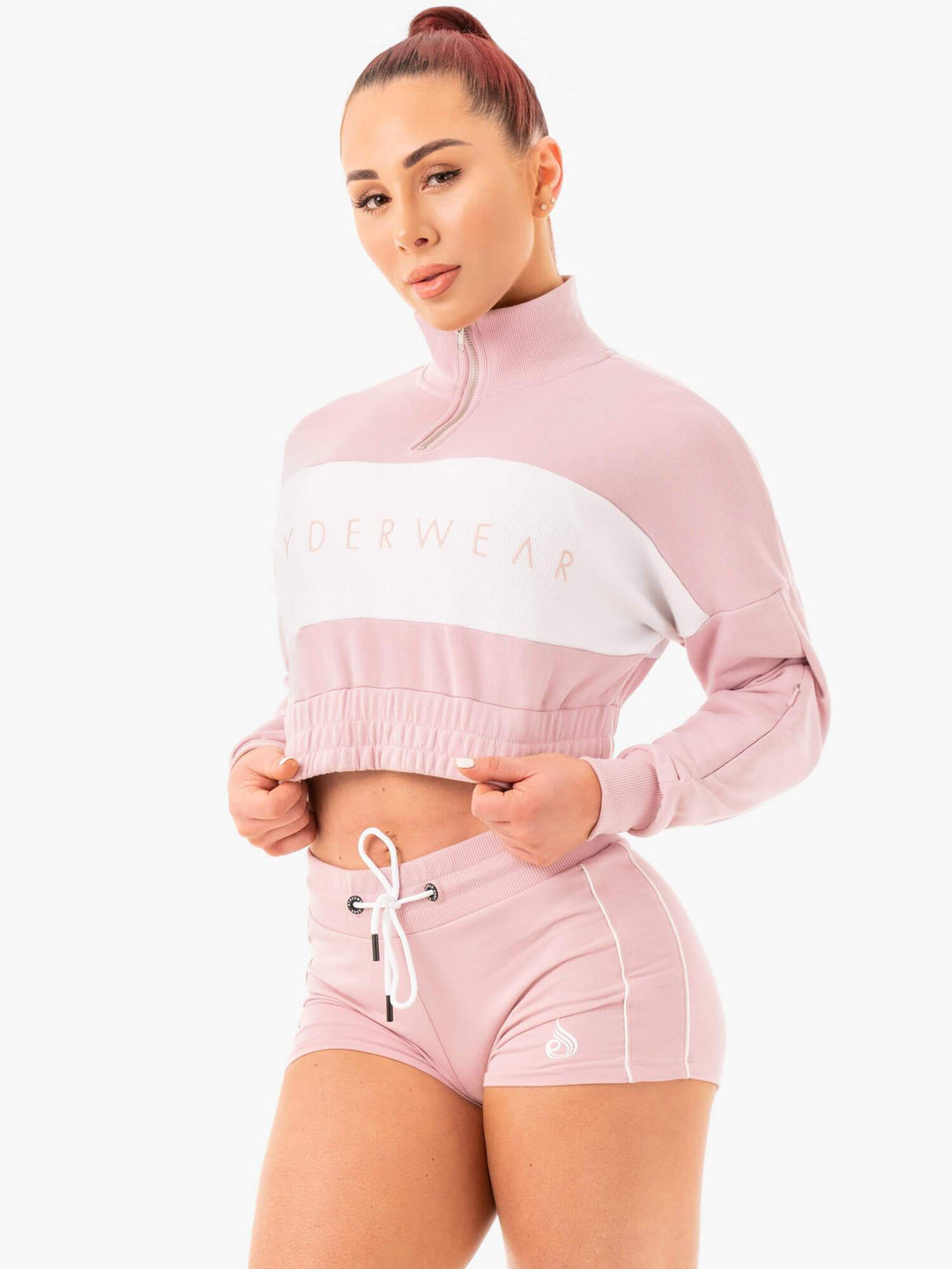 Cropped Track Jumper - Pink Clothing Ryderwear 