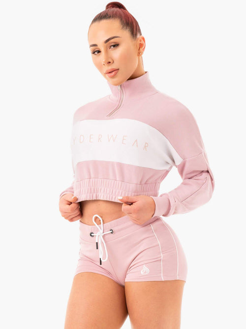 Cropped Track Jumper Pink