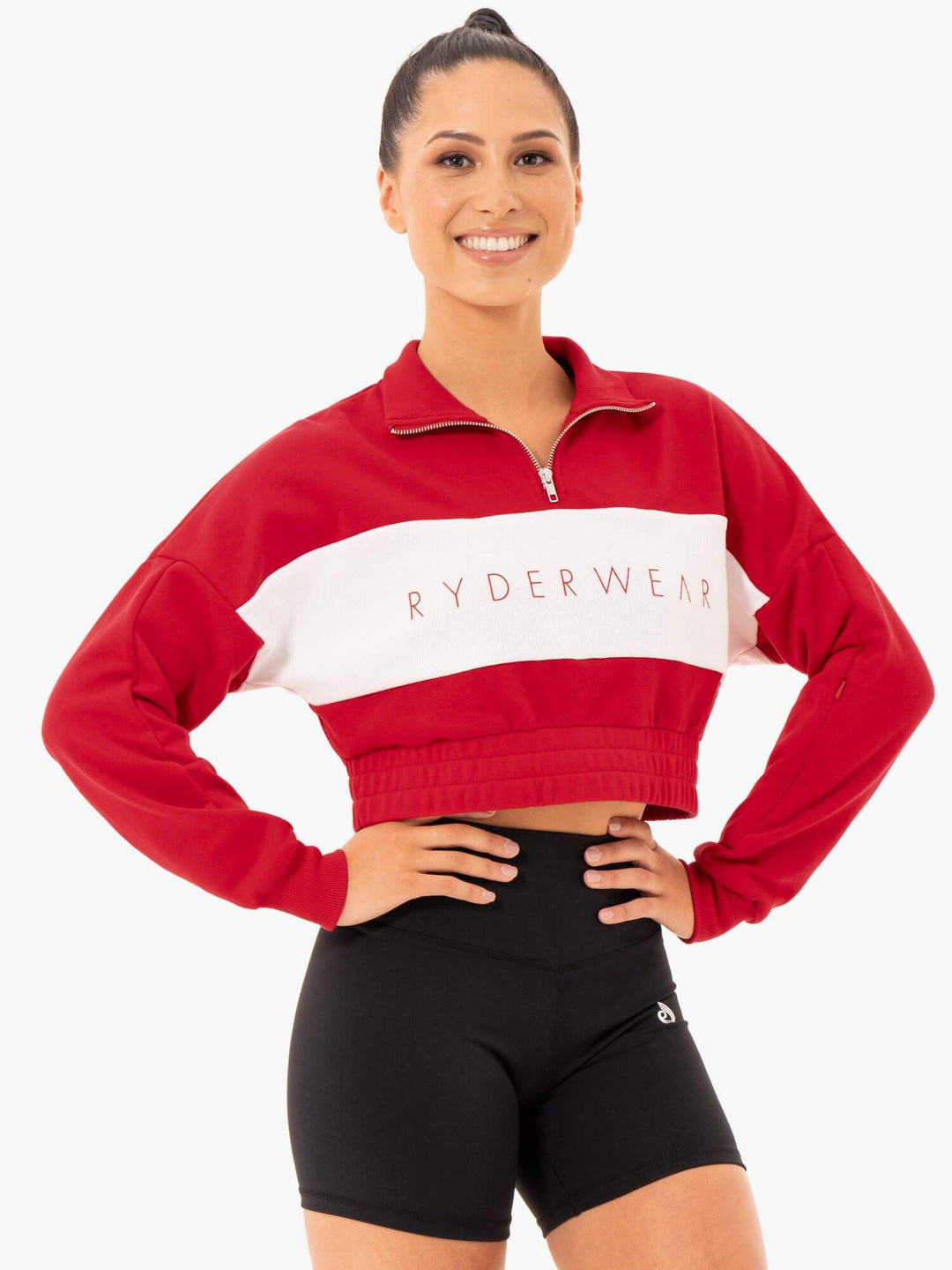 Cropped Track Jumper - Red Clothing Ryderwear 