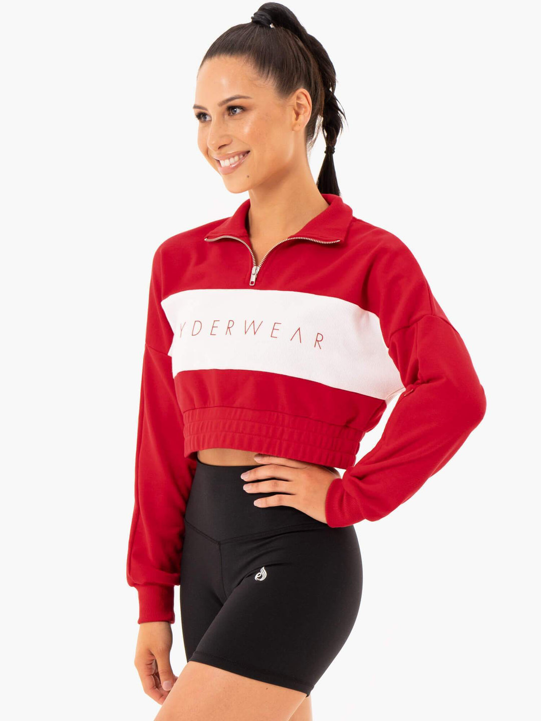 Cropped Track Jumper - Red Clothing Ryderwear 