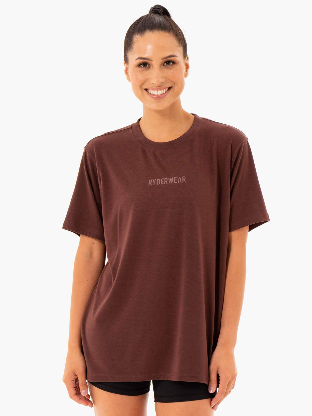 Define Long Line T-Shirt - Chocolate Clothing Ryderwear 