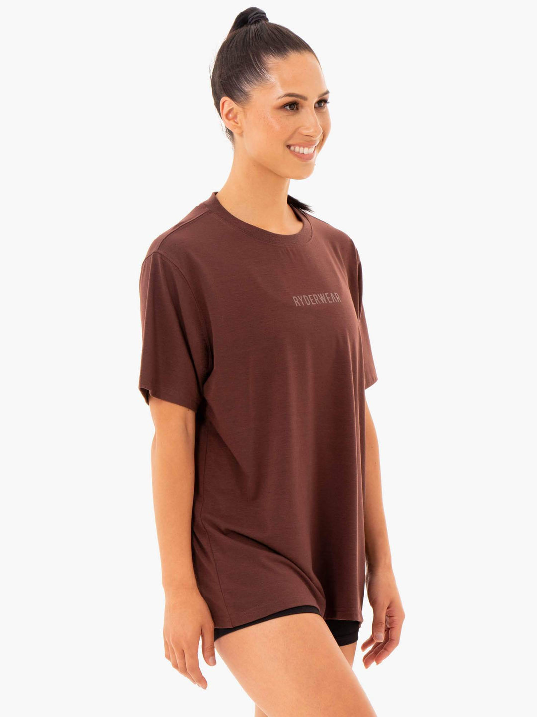 Define Long Line T-Shirt - Chocolate Clothing Ryderwear 