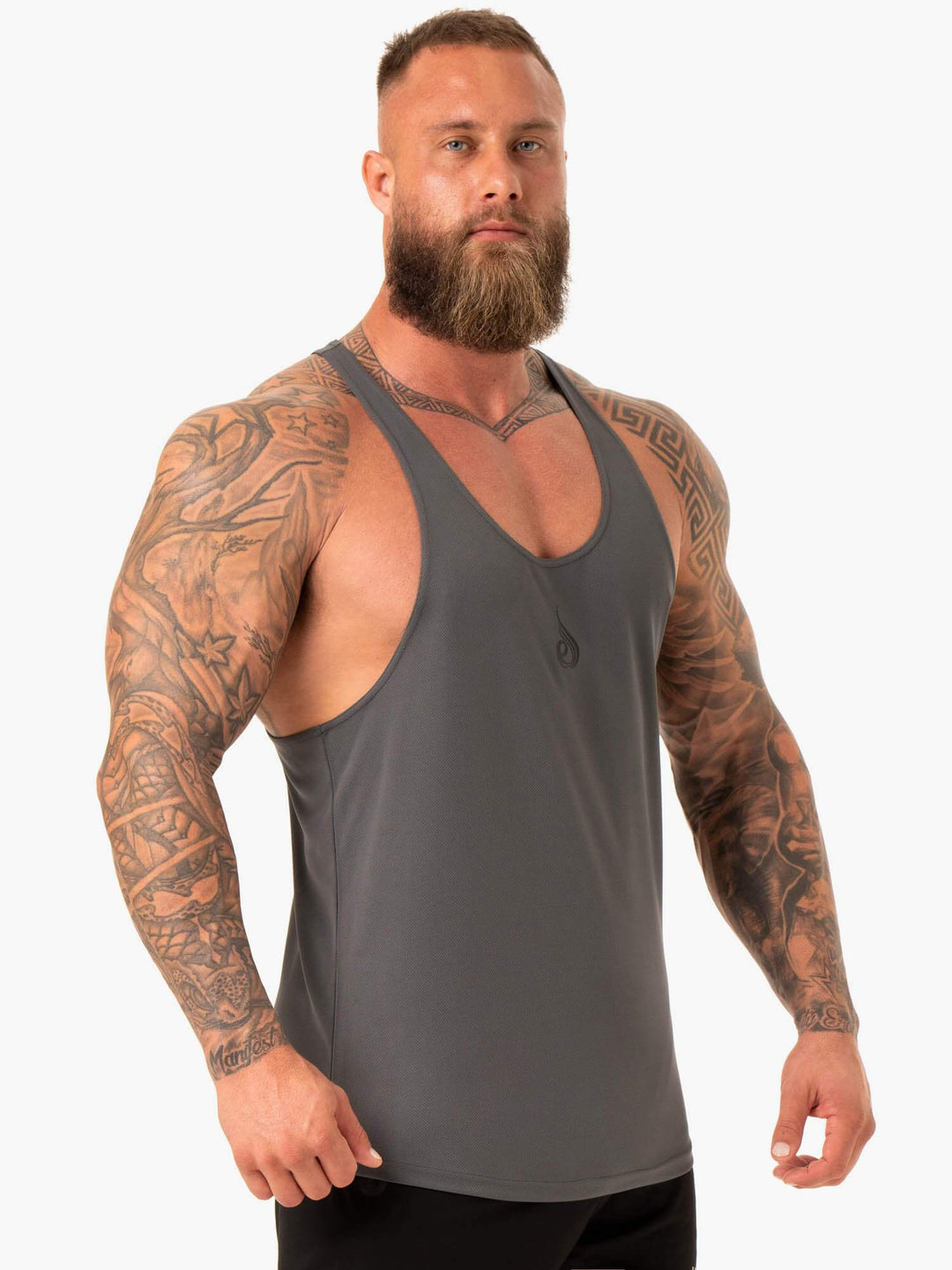 Define Mesh T-Back - Charcoal Clothing Ryderwear 