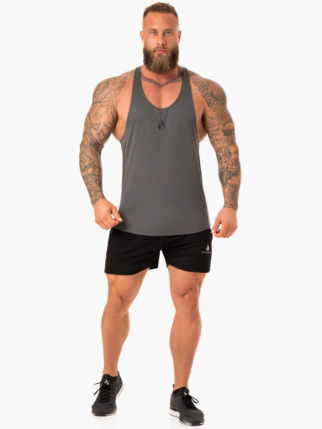 Define Mesh T-Back - Charcoal Clothing Ryderwear 