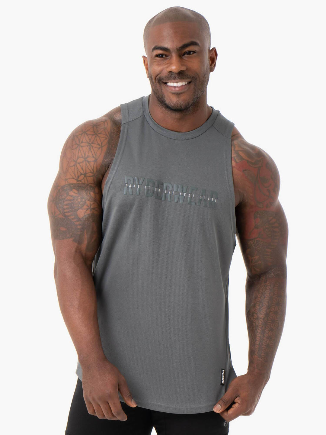 Energy Mesh Baller Tank - Charcoal Clothing Ryderwear 