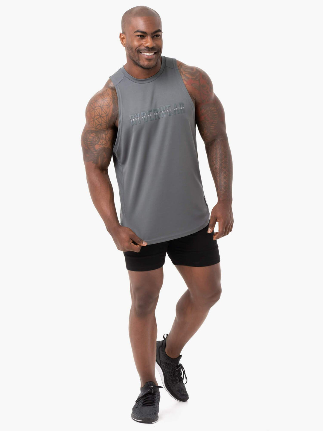 Energy Mesh Baller Tank - Charcoal Clothing Ryderwear 