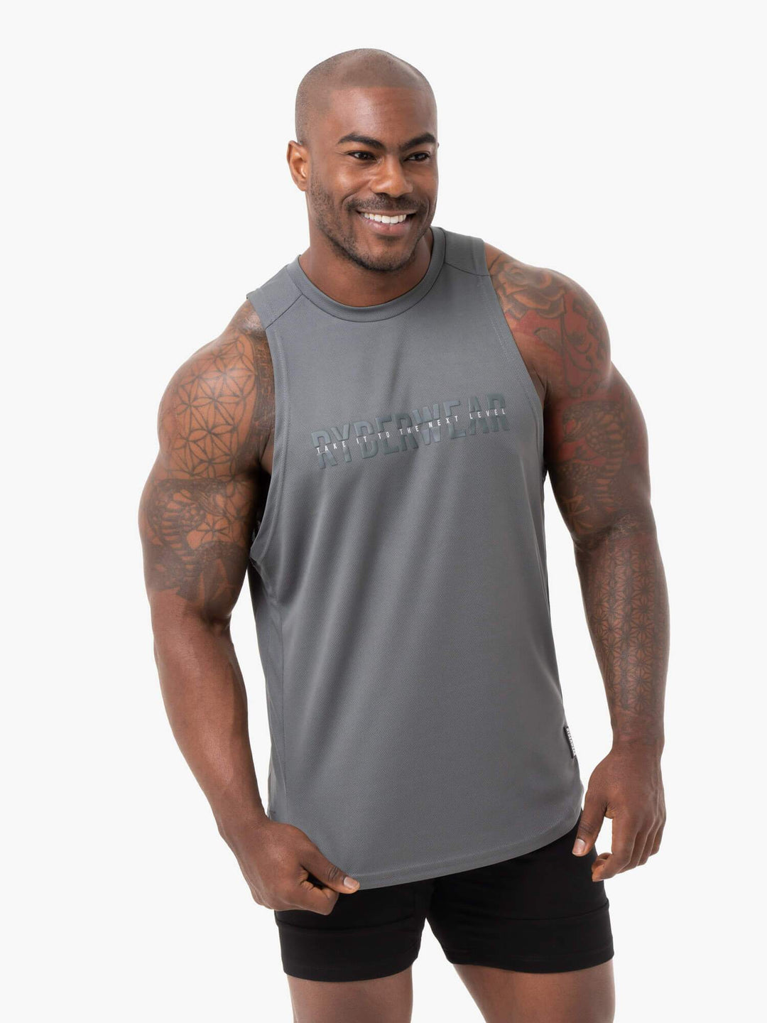 Energy Mesh Baller Tank - Charcoal Clothing Ryderwear 