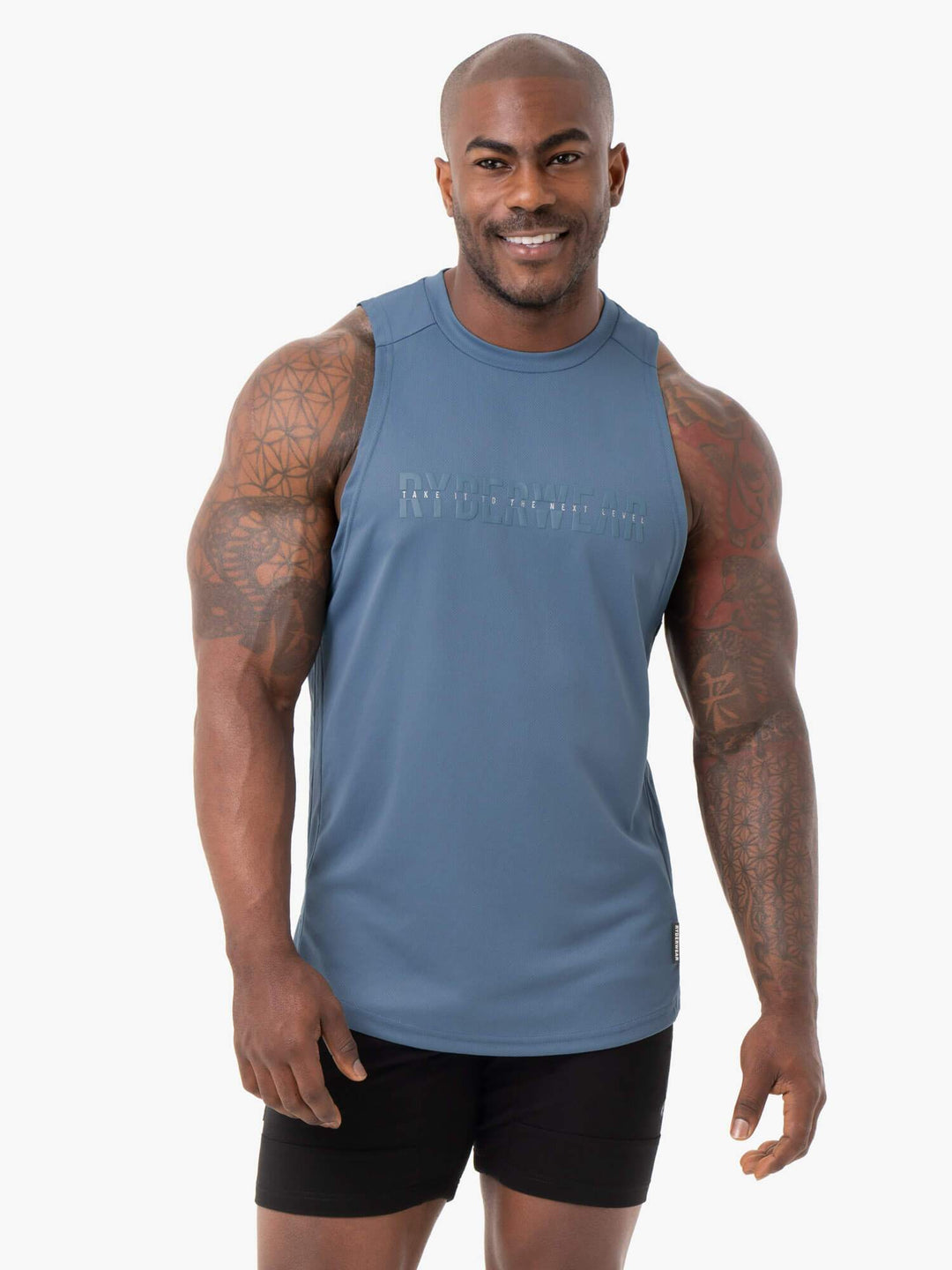 Energy Mesh Baller Tank - Steel Blue Clothing Ryderwear 