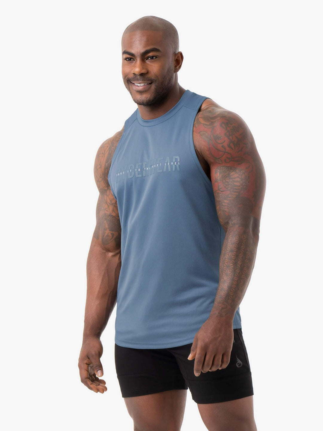 Energy Mesh Baller Tank - Steel Blue Clothing Ryderwear 