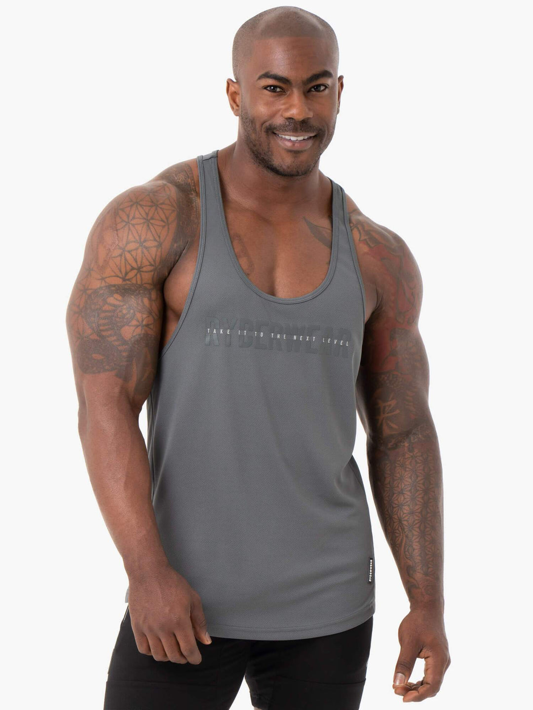 Energy Mesh T-Back - Charcoal Clothing Ryderwear 