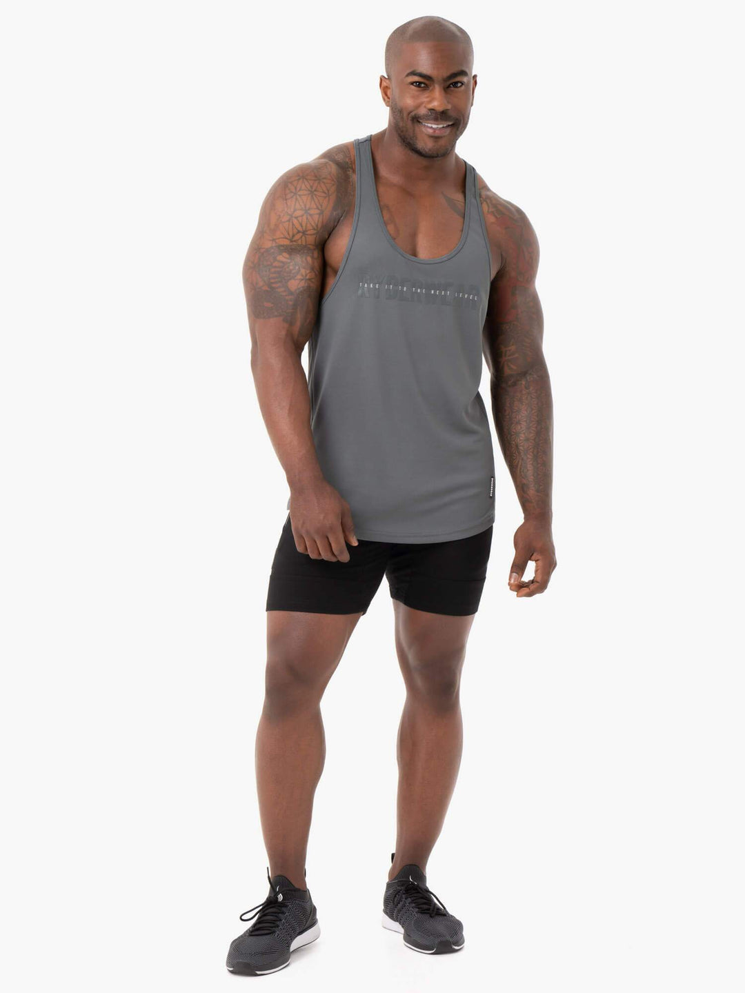 Energy Mesh T-Back - Charcoal Clothing Ryderwear 