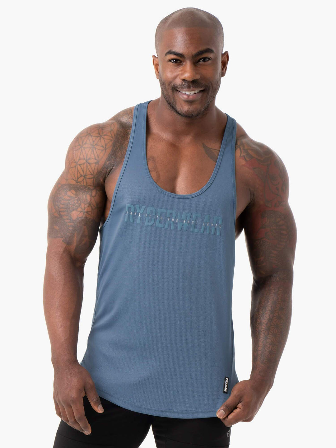 Energy Mesh T-Back - Steel Blue Clothing Ryderwear 