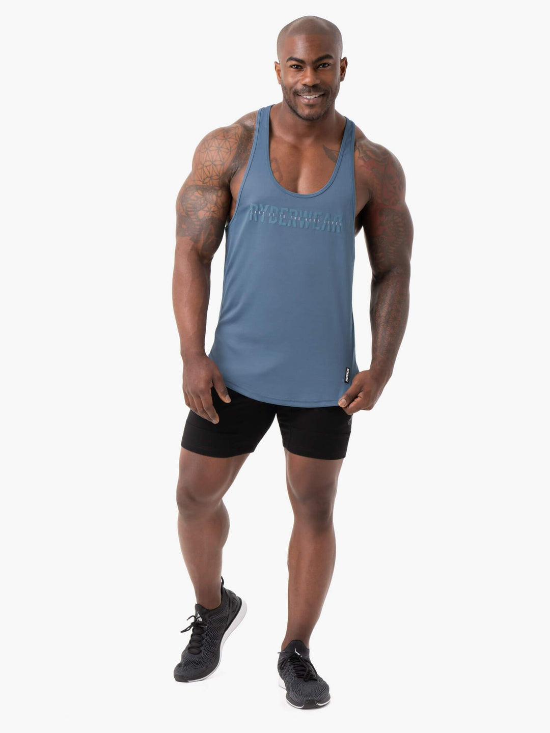 Energy Mesh T-Back - Steel Blue Clothing Ryderwear 